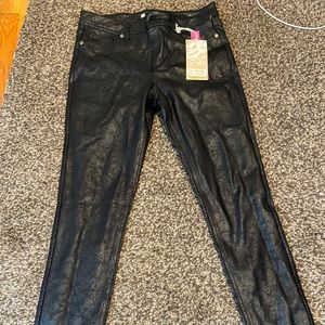 Black stretch faux leather pants!